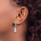 Cheryl M Sterling Silver Rhodium-plated Polished Fancy CZ Leverback Dangle Earrings