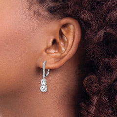 Cheryl M Sterling Silver Rhodium-plated Polished Fancy CZ Leverback Dangle Earrings