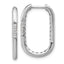 Cheryl M Sterling Silver Rhodium-plated Polished CZ Oval Hinged Hoop Earrings
