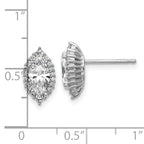 Cheryl M Sterling Silver Rhodium-plated Polished Marquise CZ Halo Post Earrings