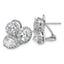 Cheryl M Sterling Silver Rhodium-plated Polished Fancy Multi-cut CZ Halo Omega Back Earrings