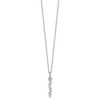 Cheryl M Sterling Silver Rhodium-plated Polished Fancy Multi-cut CZ with 2 Inch Extension Necklace