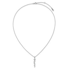 Cheryl M Sterling Silver Rhodium-plated Polished Fancy Multi-cut CZ with 2 Inch Extension Necklace
