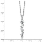 Cheryl M Sterling Silver Rhodium-plated Polished Fancy Multi-cut CZ with 2 Inch Extension Necklace