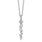 Cheryl M Sterling Silver Rhodium-plated Polished Fancy Multi-cut CZ with 2 Inch Extension Necklace