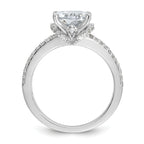 Cheryl M Sterling Silver Rhodium-plated Polished Fancy Oval CZ Ring