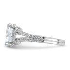 Cheryl M Sterling Silver Rhodium-plated Polished Fancy Oval CZ Ring