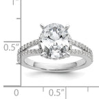 Cheryl M Sterling Silver Rhodium-plated Polished Fancy Oval CZ Ring