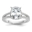 Cheryl M Sterling Silver Rhodium-plated Polished Fancy Oval CZ Ring