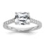 Cheryl M Sterling Silver Rhodium-plated Polished Fancy East-West Cushion-cut CZ Ring