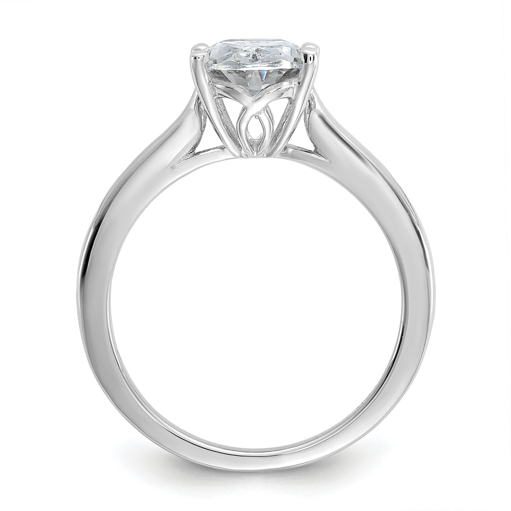 Cheryl M Sterling Silver Rhodium-plated Polished Oval CZ Ring