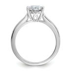 Cheryl M Sterling Silver Rhodium-plated Polished Oval CZ Ring