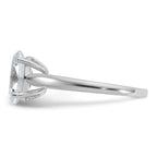 Cheryl M Sterling Silver Rhodium-plated Polished Oval CZ Ring