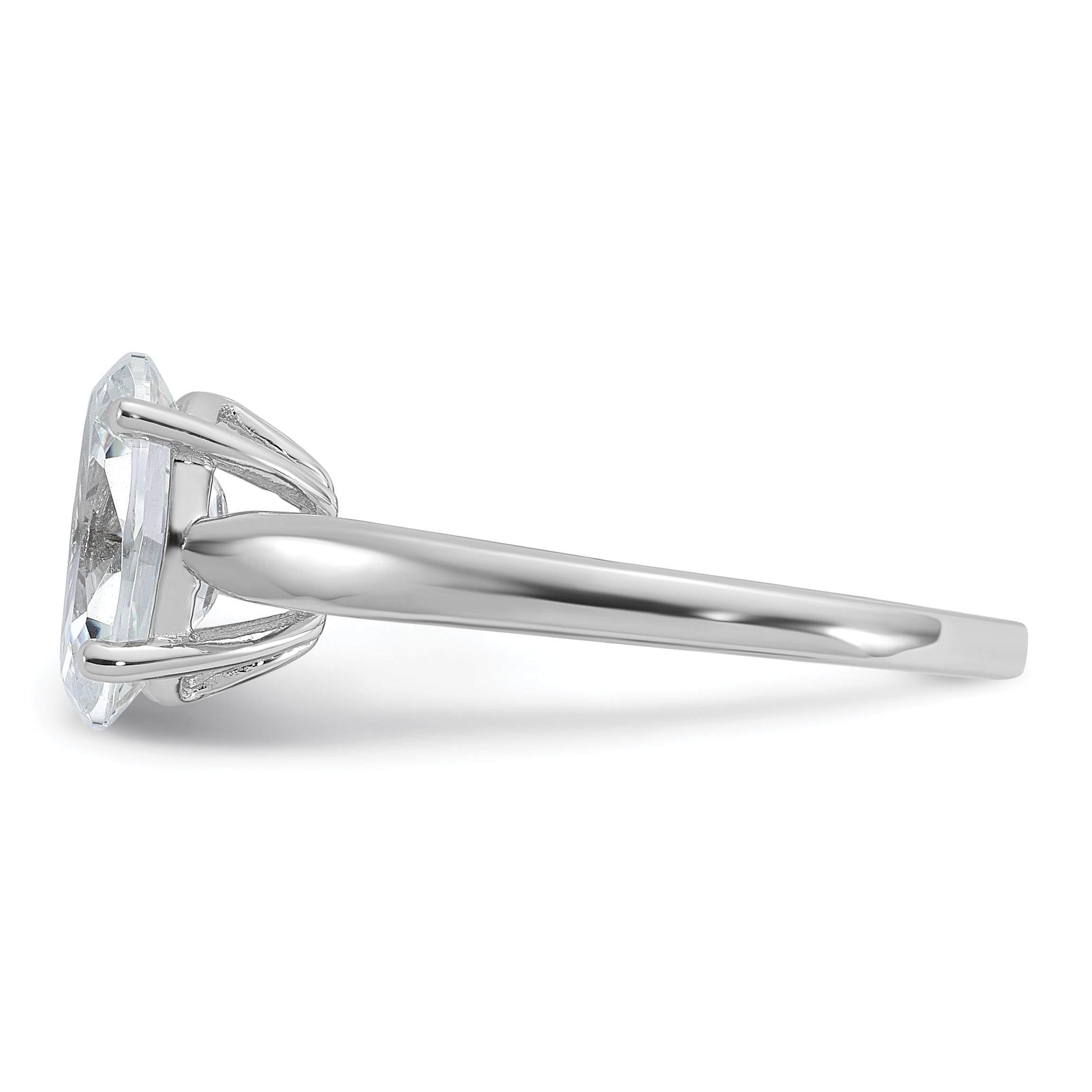 Cheryl M Sterling Silver Rhodium-plated Polished Oval CZ Ring