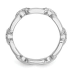 Cheryl M Sterling Silver Rhodium-plated Polished CZ Link Ring