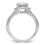 Cheryl M Sterling Silver Rhodium-plated Polished Fancy CZ Ring