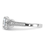Cheryl M Sterling Silver Rhodium-plated Polished Fancy CZ Ring