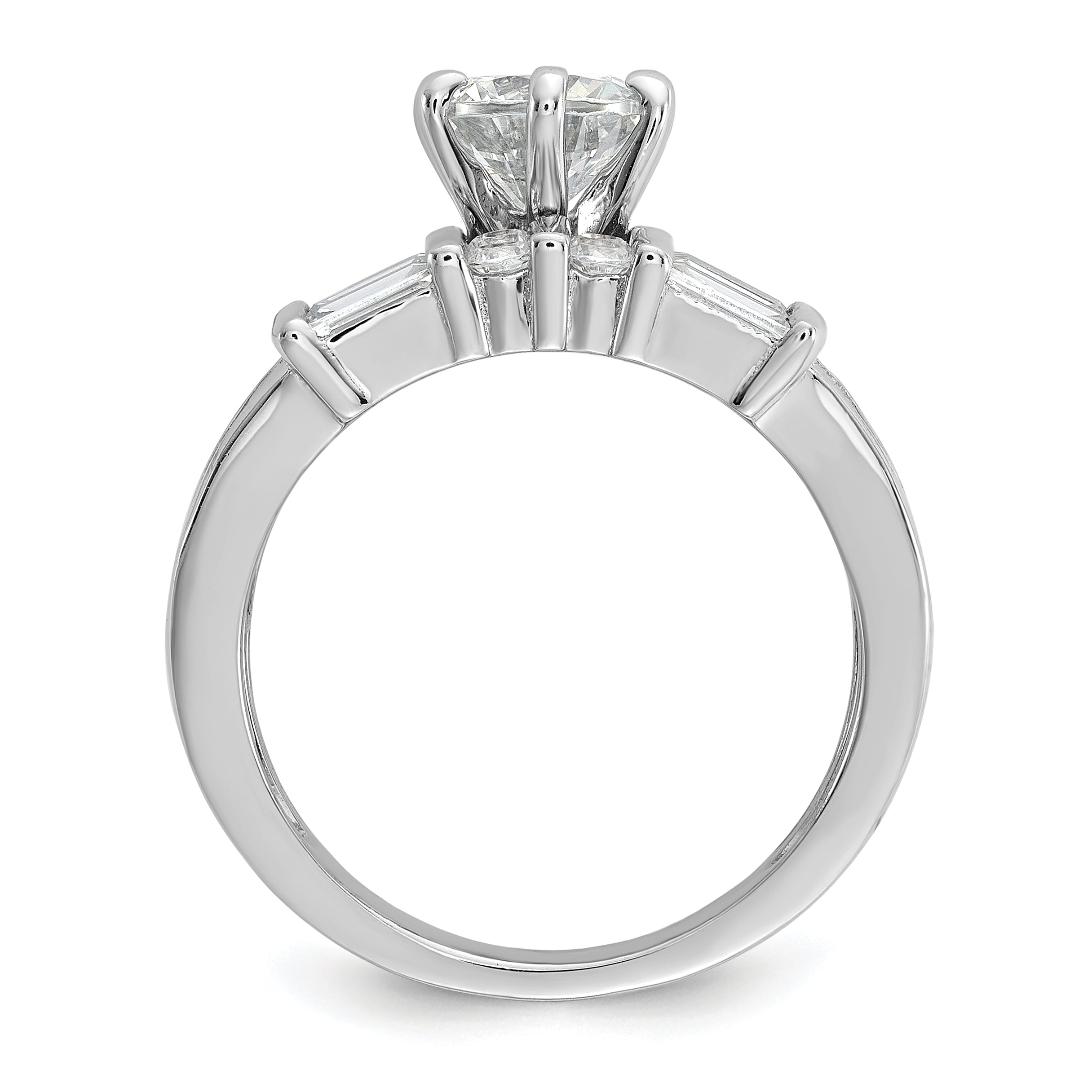 Cheryl M Sterling Silver Rhodium-plated Polished CZ Ring Set Secondary image