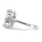Cheryl M Sterling Silver Rhodium-plated Polished Double Pear CZ Ring