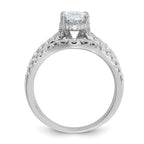 Cheryl M Sterling Silver Rhodium-plated Polished Marquise CZ with Two Bands Ring Set