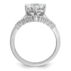 Cheryl M Sterling Silver Rhodium-plated Polished Fancy CZ with Two 3-Row Bands Ring Set