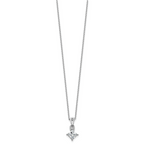 Cheryl M Sterling Silver Rhodium-plated Polished Fancy CZ Link with 2 Inch Extension Necklace