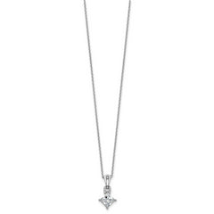 Cheryl M Sterling Silver Rhodium-plated Polished Fancy CZ Link with 2 Inch Extension Necklace