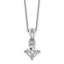 Cheryl M Sterling Silver Rhodium-plated Polished Fancy CZ Link with 2 Inch Extension Necklace