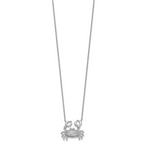 Cheryl M Sterling Silver Rhodium-plated Polished CZ Crab Necklace
