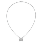 Cheryl M Sterling Silver Rhodium-plated Polished CZ Crab Necklace