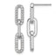 Cheryl M Sterling Silver Rhodium-plated Polished CZ Paperclip Link Post Dangle Earrings