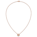Cheryl M Sterling Silver Rose Gold-plated Polished CZ and Pink Glass Halo Necklace