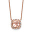 Cheryl M Sterling Silver Rose Gold-plated Polished CZ and Pink Glass Halo Necklace