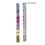 Cheryl M Sterling Silver Rhodium-plated Polished Multicolor CZ Post Dangle Earrings