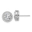 Cheryl M Sterling Silver Rhodium-plated Polished CZ Halo Post Earrings