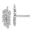 Cheryl M Sterling Silver Rhodium-plated Polished CZ Leaf Post Earrings