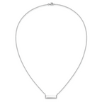 Cheryl M Sterling Silver Rhodium-plated Polished CZ Bar Necklace