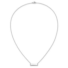 Cheryl M Sterling Silver Rhodium-plated Polished CZ Bar Necklace