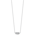 Cheryl M Sterling Silver Rhodium-plated Polished CZ Leaf Necklace