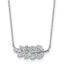 Cheryl M Sterling Silver Rhodium-plated Polished CZ Leaf Necklace