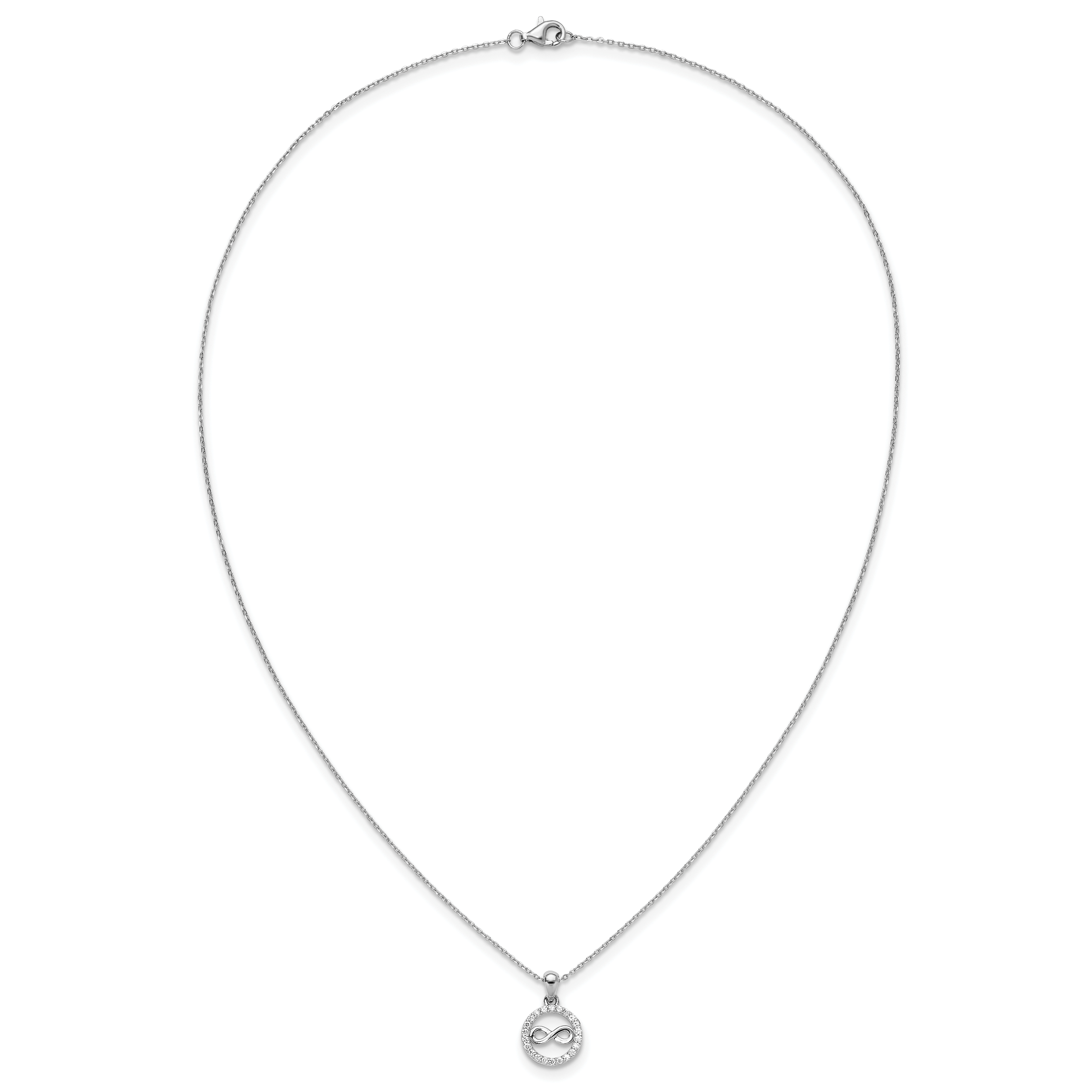 Cheryl M Sterling Silver Rhodium-plated Polished CZ Infinity Necklace and Post Earrings Set
