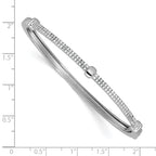 Cheryl M Sterling Silver Rhodium-plated Polished CZ Hinged Bangle
