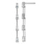 Cheryl M Sterling Silver Rhodium-plated Polished and Beaded CZ Post Dangle Earrings