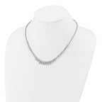 Cheryl M Sterling Silver Rhodium-plated Polished Fancy CZ Necklace