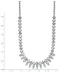 Cheryl M Sterling Silver Rhodium-plated Polished Fancy CZ Necklace