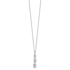 Cheryl M Sterling Silver Rhodium-plated Polished Graduated Triple Oval CZ Necklace