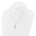 Cheryl M Sterling Silver Rhodium-plated Polished Graduated Triple Oval CZ Necklace