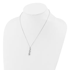 Cheryl M Sterling Silver Rhodium-plated Polished Graduated Triple Oval CZ Necklace