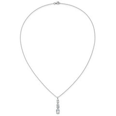 Cheryl M Sterling Silver Rhodium-plated Polished Graduated Triple Oval CZ Necklace