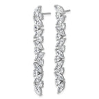 Cheryl M Sterling Silver Rhodium-plated Polished Fancy CZ Post Dangle Earrings